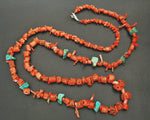 Long Yemeni Coral Turquoise Necklace