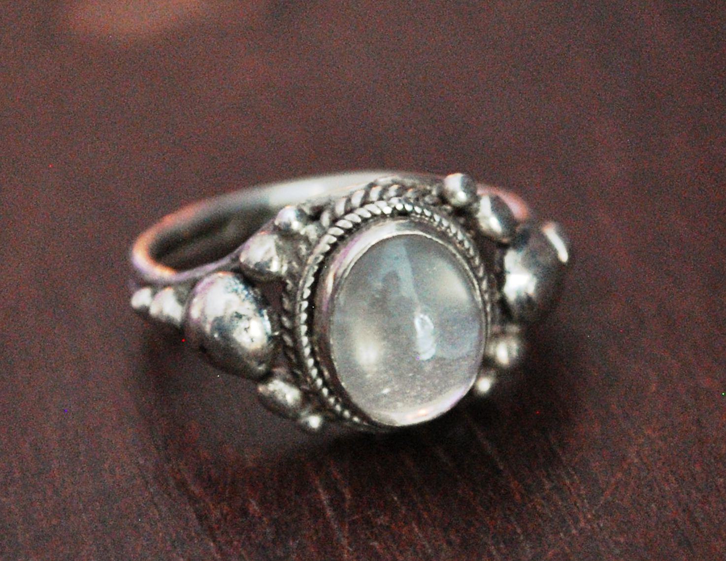 Ethnic Moonstone Ring from India - Size 6.5