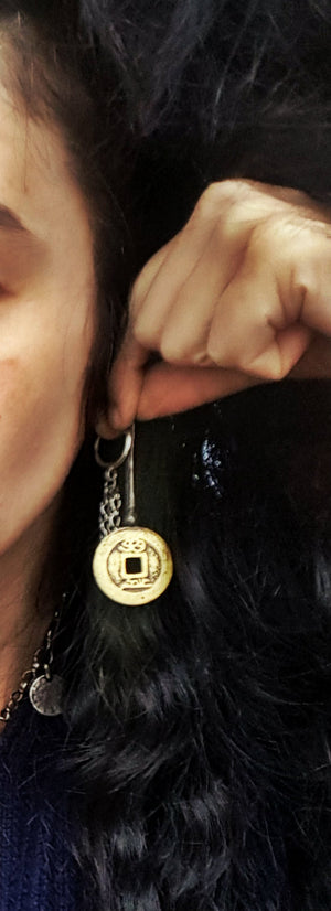 Old Chinese Coin Earrings