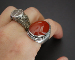 Large Carnelian Ring from India - Size 8