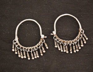 Afghani Hoop Earrings with Tassels