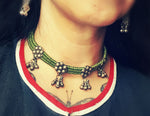 Rajasthani Silver Cotton Choker Necklace