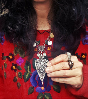 Old Tunisian Berber Pendant with Coral