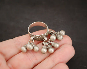 Rajasthani Tribal Silver Ring with Bells