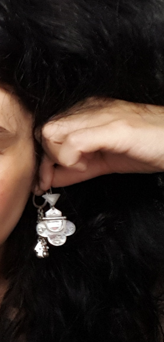 Hinged Tuareg Earrings with Carvings