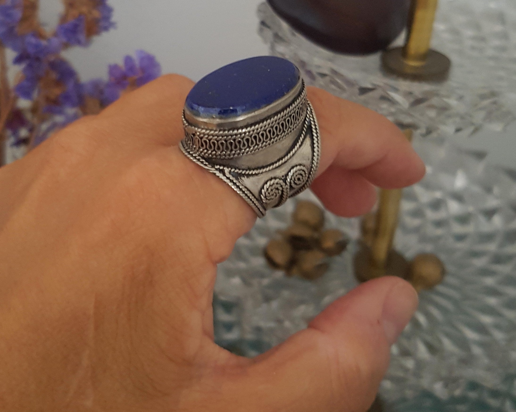 Turkmen Lapis Lazuli Ring  - Size 8.5