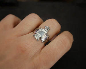 Afghani Old Silver Eagle Ring - Size 6