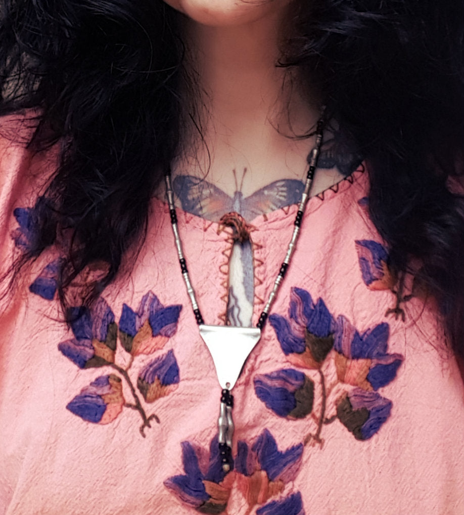 Tuareg Silver Necklace with Amulet