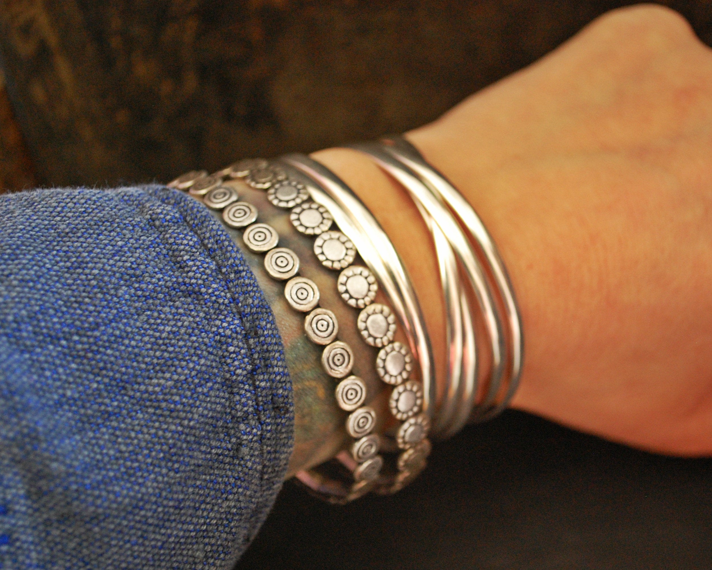 Pair of Rajasthani Silver Bracelets