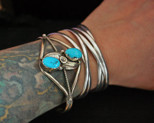 Navajo Turquoise Cuff Bracelet - Signed