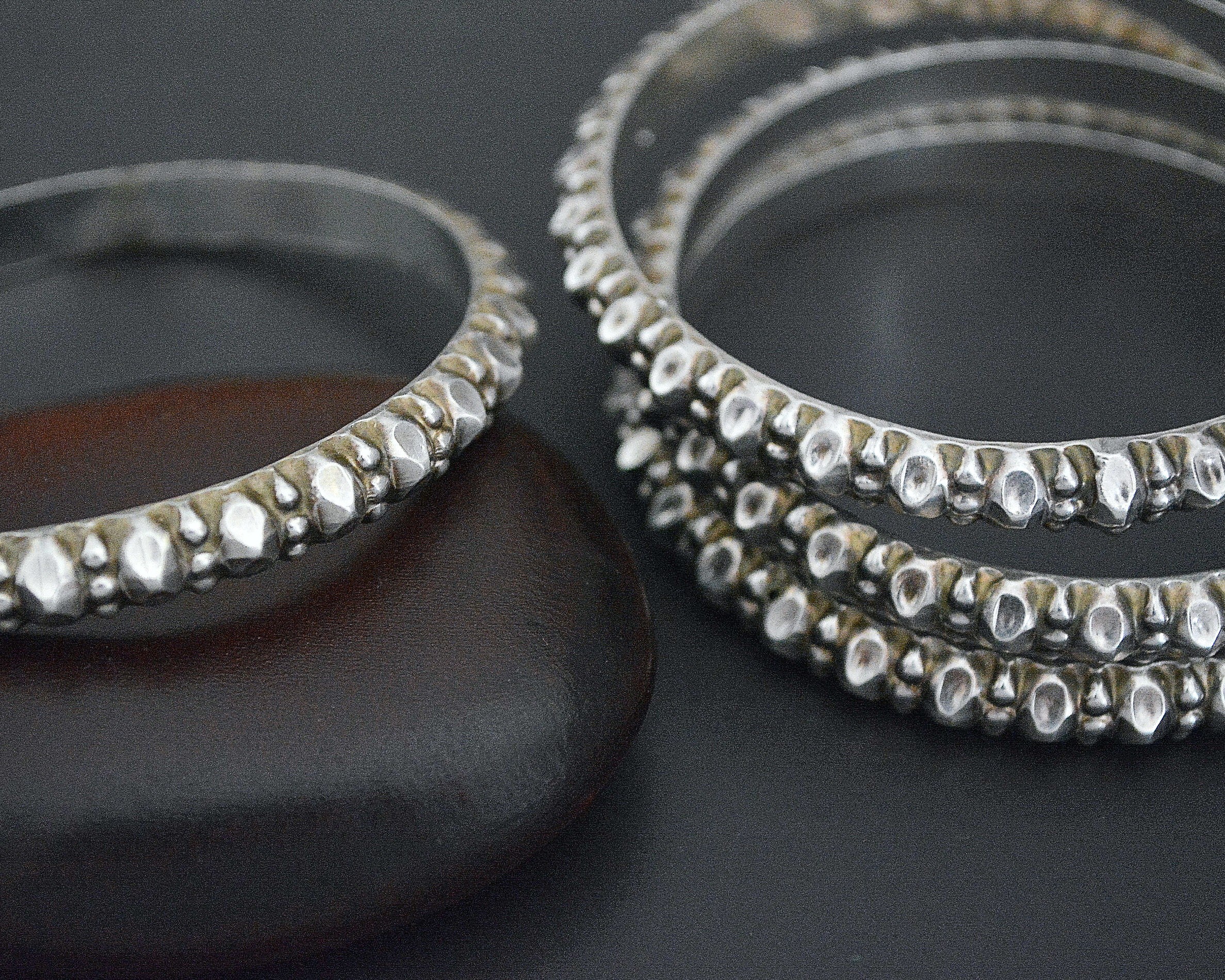 Rajasthani Silver Bangle Bracelet - Set of Four