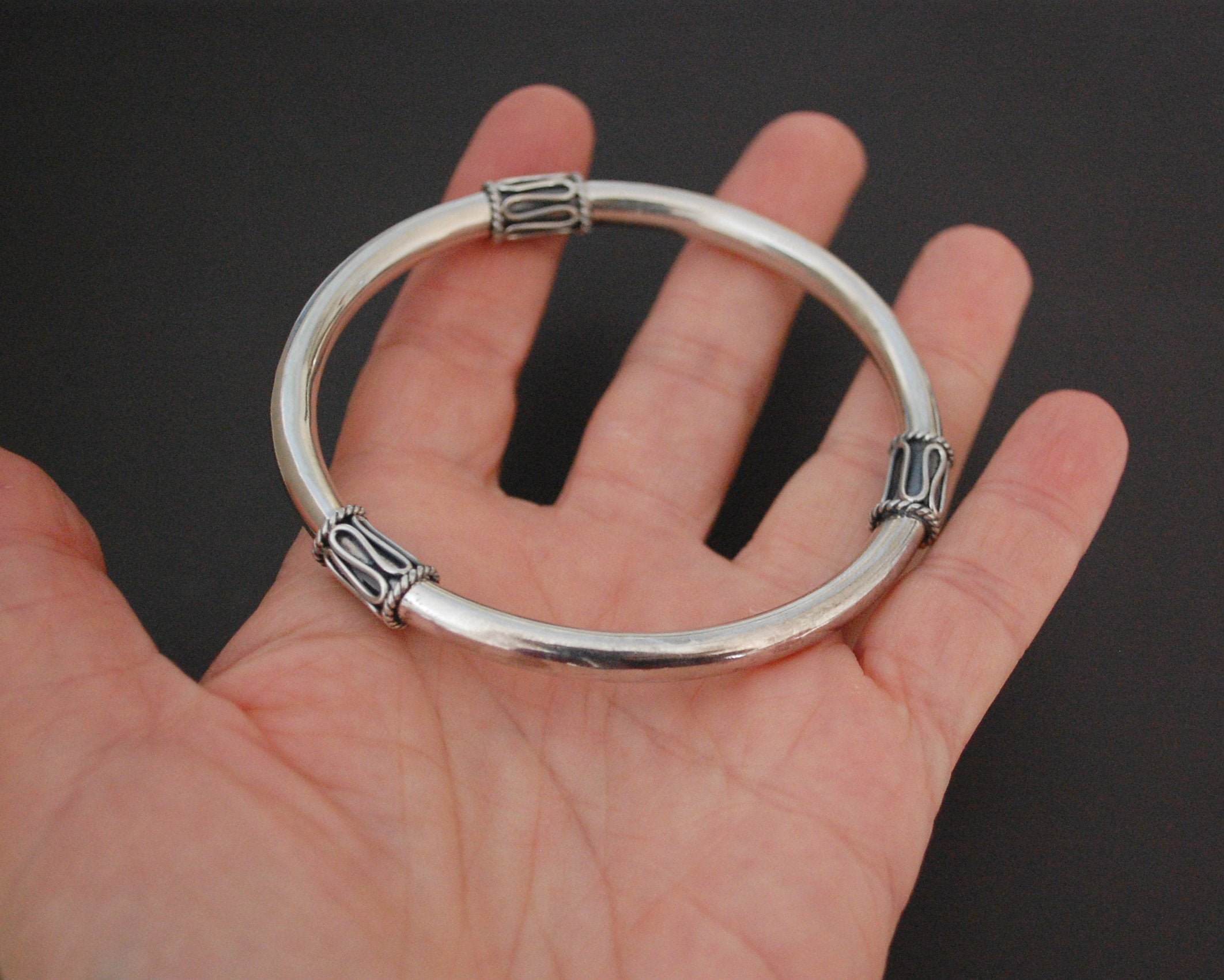 Balinese Sterling Silver Bangle Bracelet