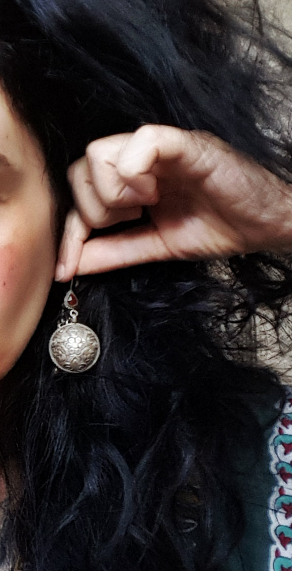 Afghani Earrings with Carnelian