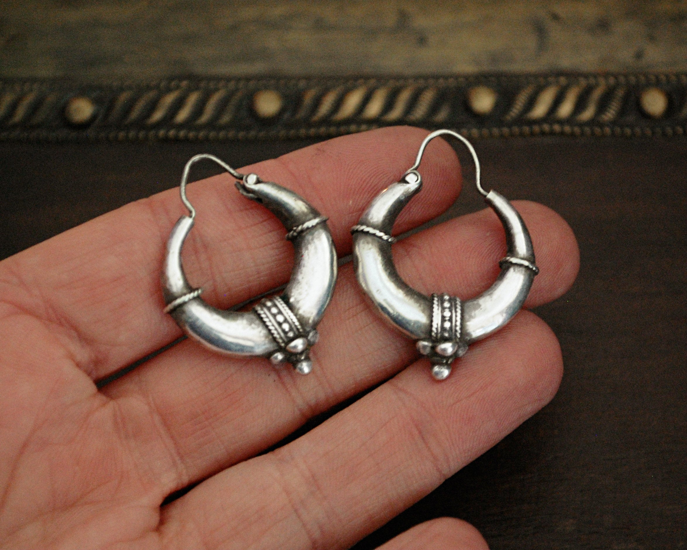 Ethnic Hoop Earrings - SMALL