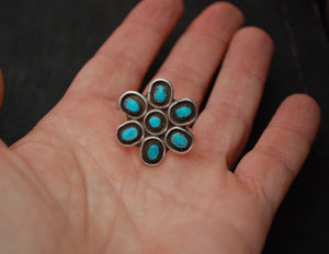 Native American Zuni Turquoise Ring - Size 6.75