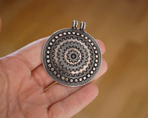 Large Indian Silver Amulet Pendant