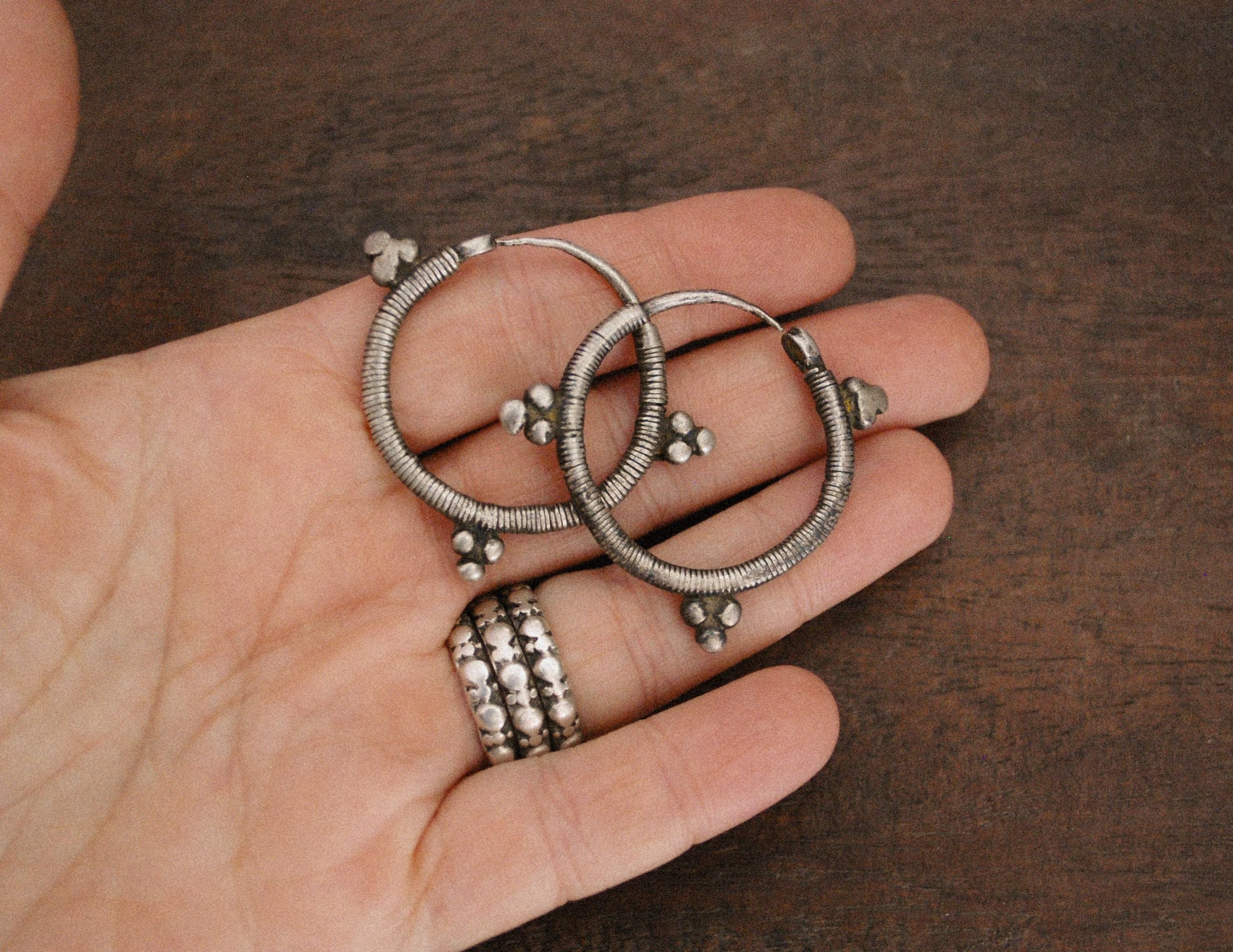 Antique Afghani Hoop Earrings