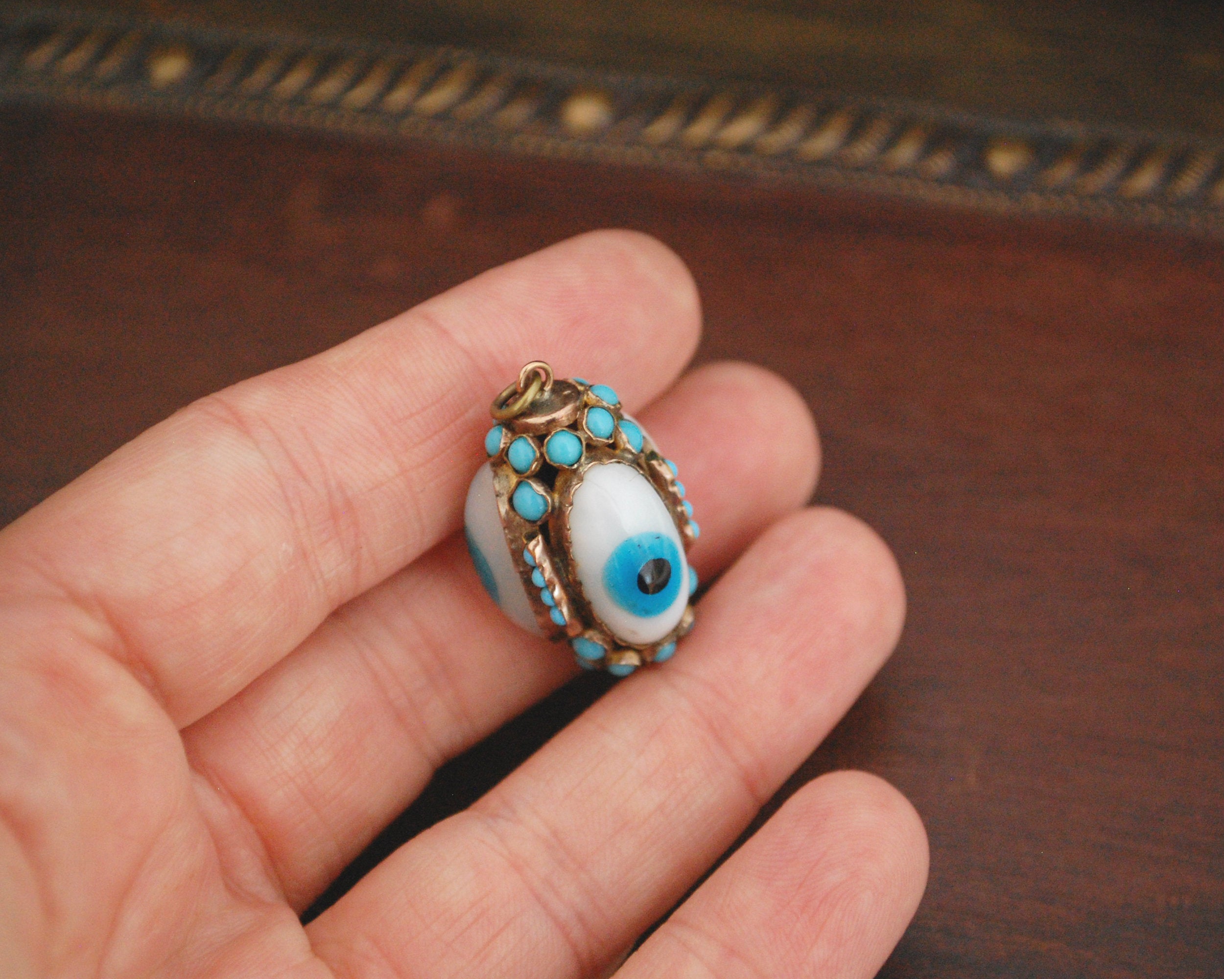 Turkish Evil Eye Gold Pendant