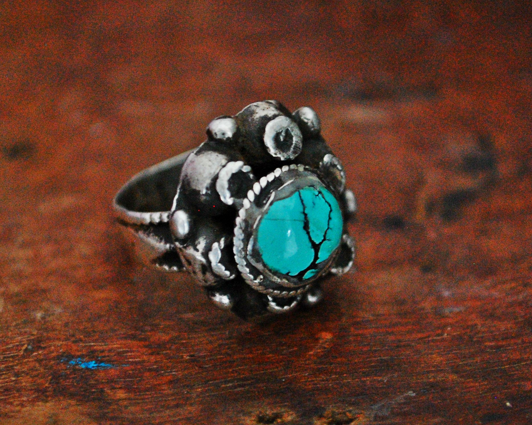 Antique Afghani Turquoise Ring - Size 7