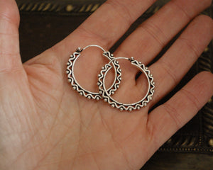 Rajasthani Silver Hoop Earrings - Small