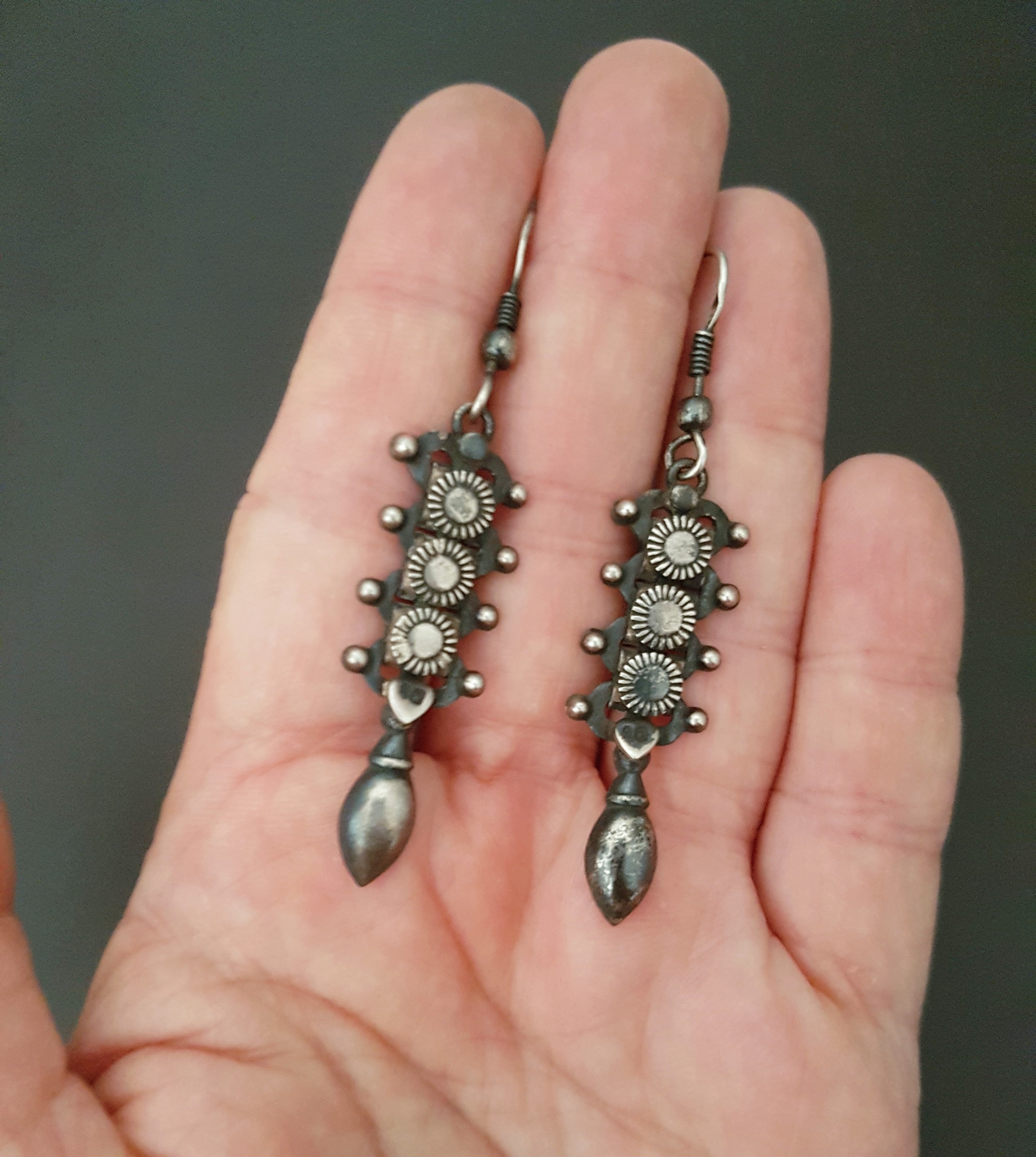 Rajasthani Silver Dangle Earrings