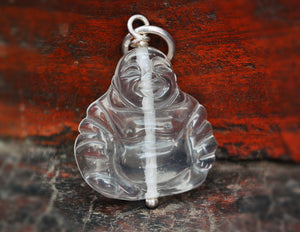 Crystal Quartz Buddha Pendant