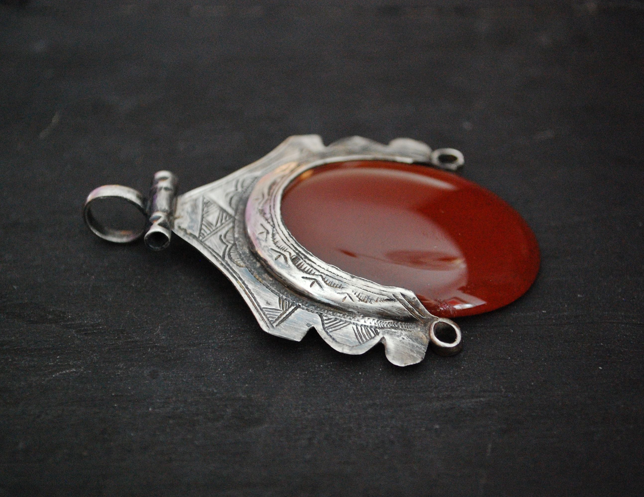 Tuareg Carnelian Silver Pendant