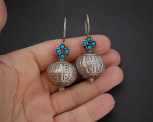 Antique Afghani Earrings with Turquoise