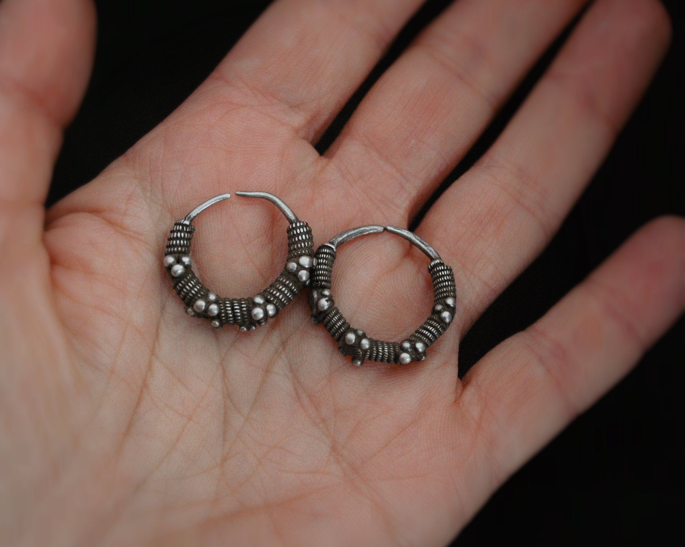 Antique Yemeni Tribal Hoop Earrings