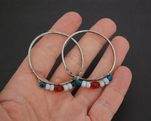 Old Berber Hoop Earrings with Glass