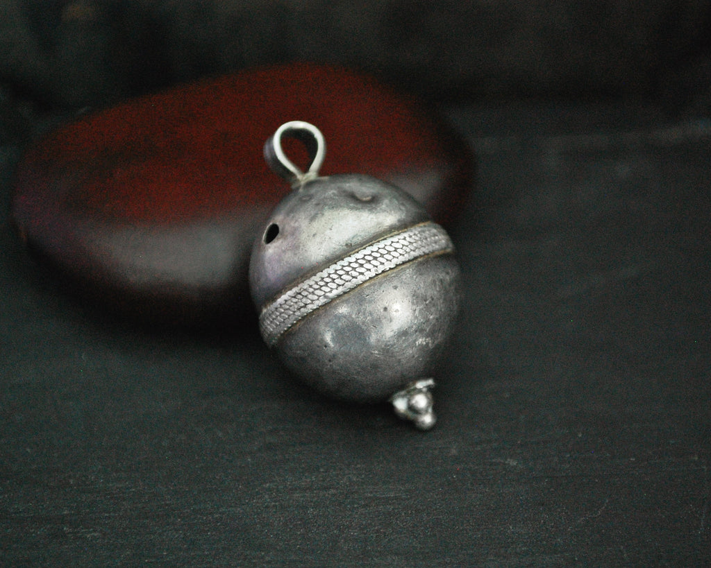 Turkmen Silver Bead Pendant