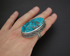 Ethnic Turquoise Ring from India - Size 8.5