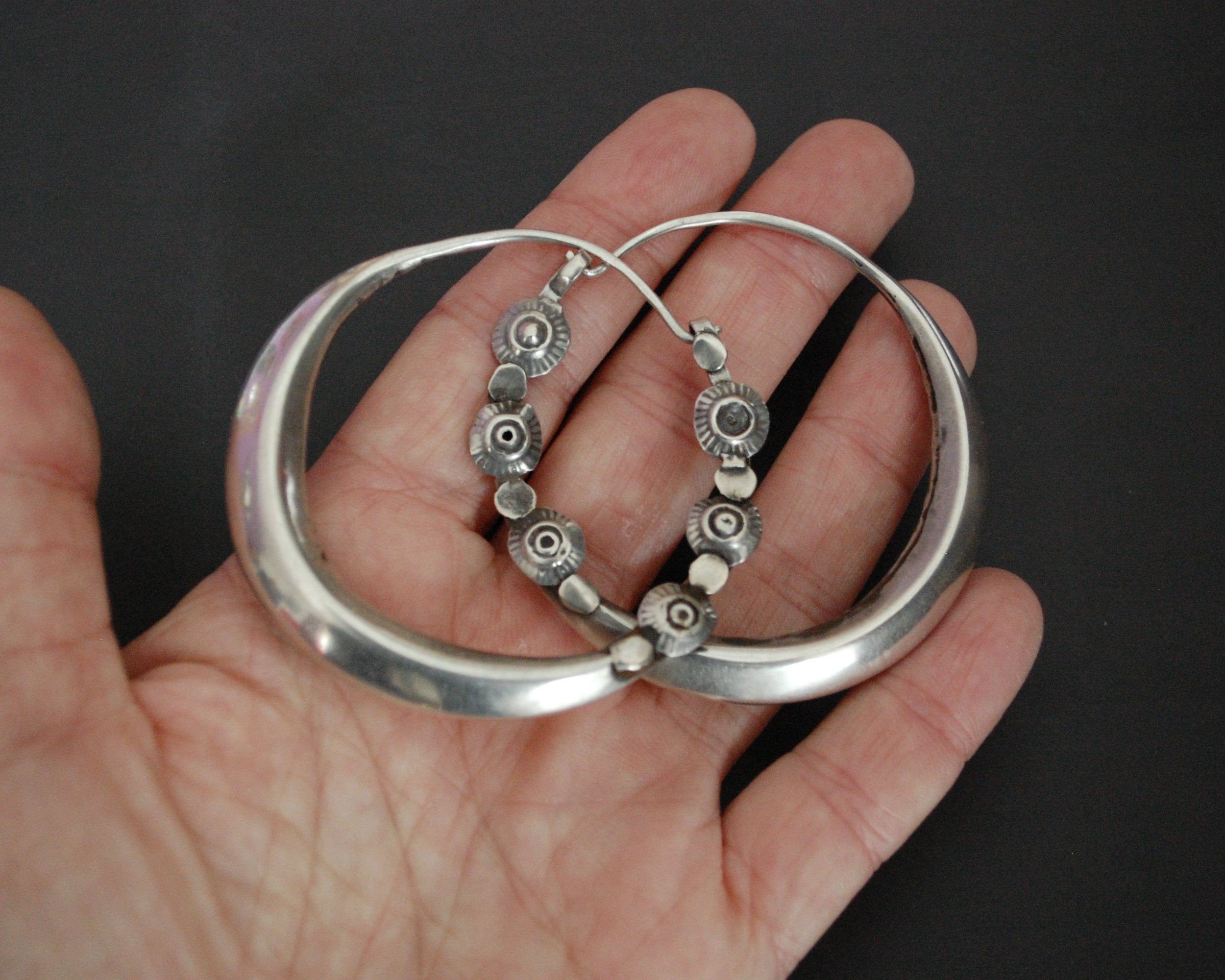 XL Tribal Hoop Earrings from India