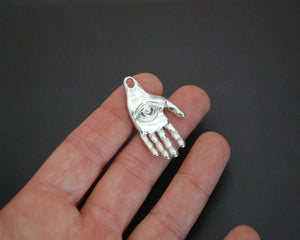 Solid Silver Hand and Eye Pendant