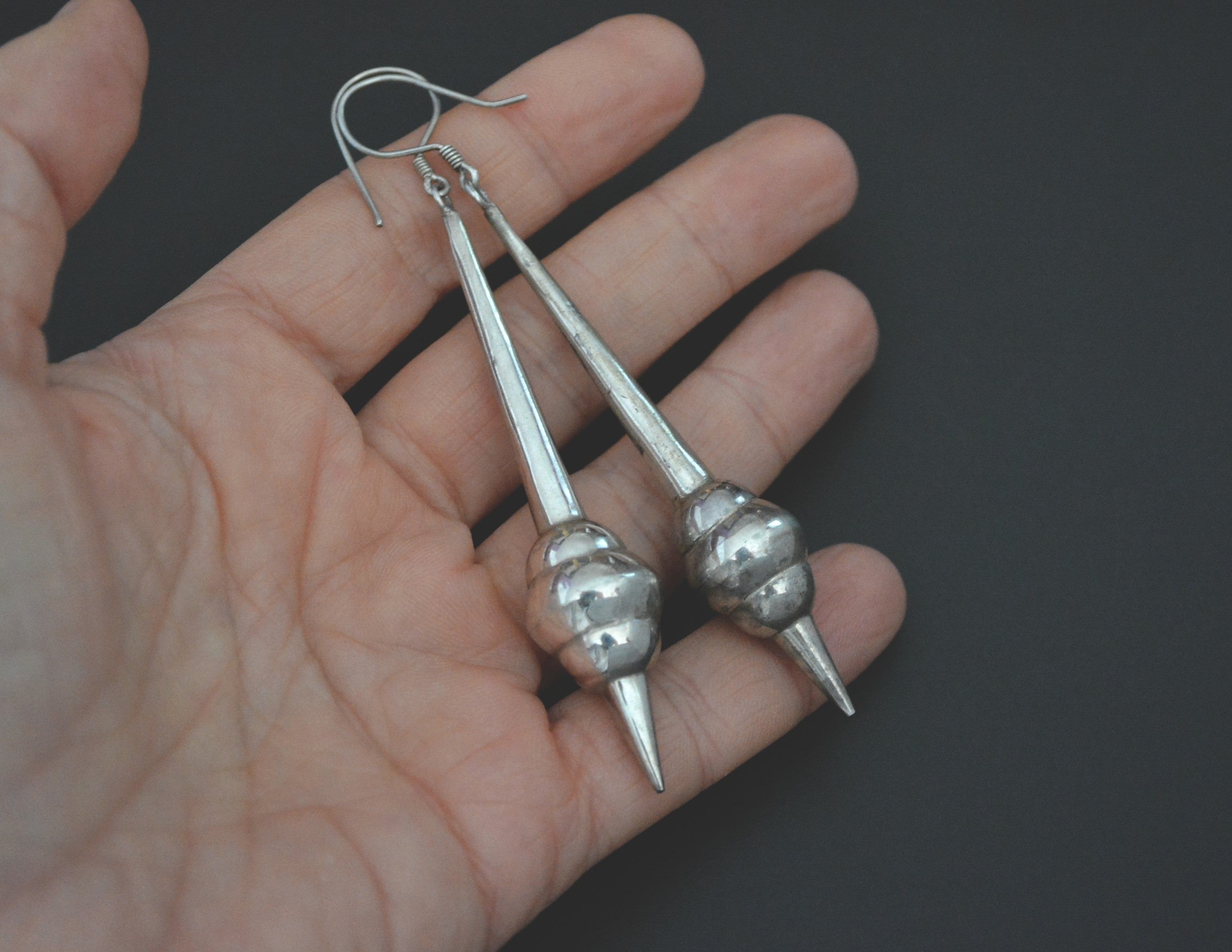 Long Ethnic Spike Earrings from India