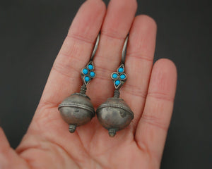 Antique Afghani Earrings with Turquoise