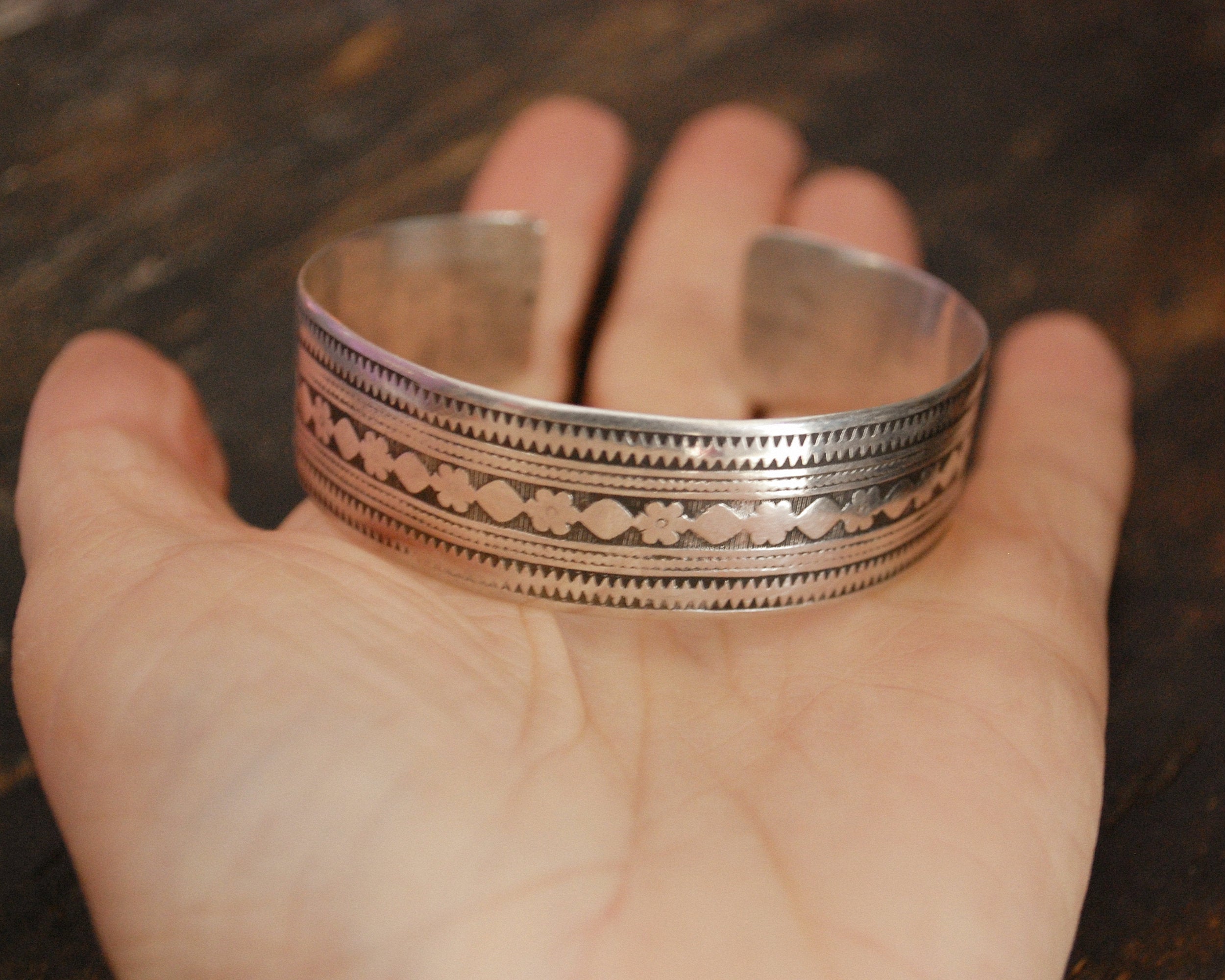 Vintage Afghani Silver Cuff Bracelet