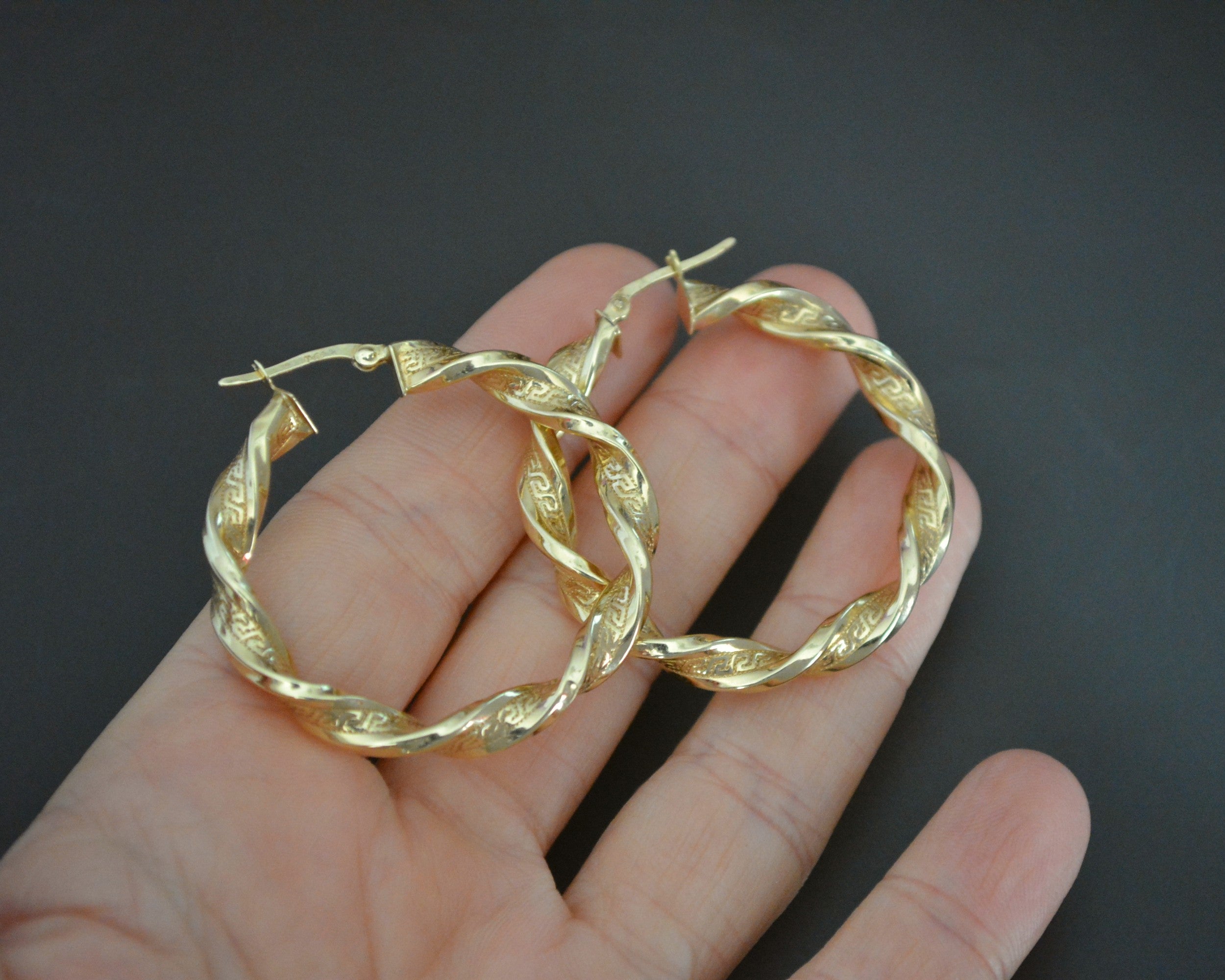 RAITA Herringbone Twisted Hoop Earrings, Large Gold Dangle Drop Jewelry,  Simple Vintage Huggie, Unique Korean Designer Kawaii Gift for Her - Etsy |  Simple gold earrings, Gold earrings models, Gold rings fashion