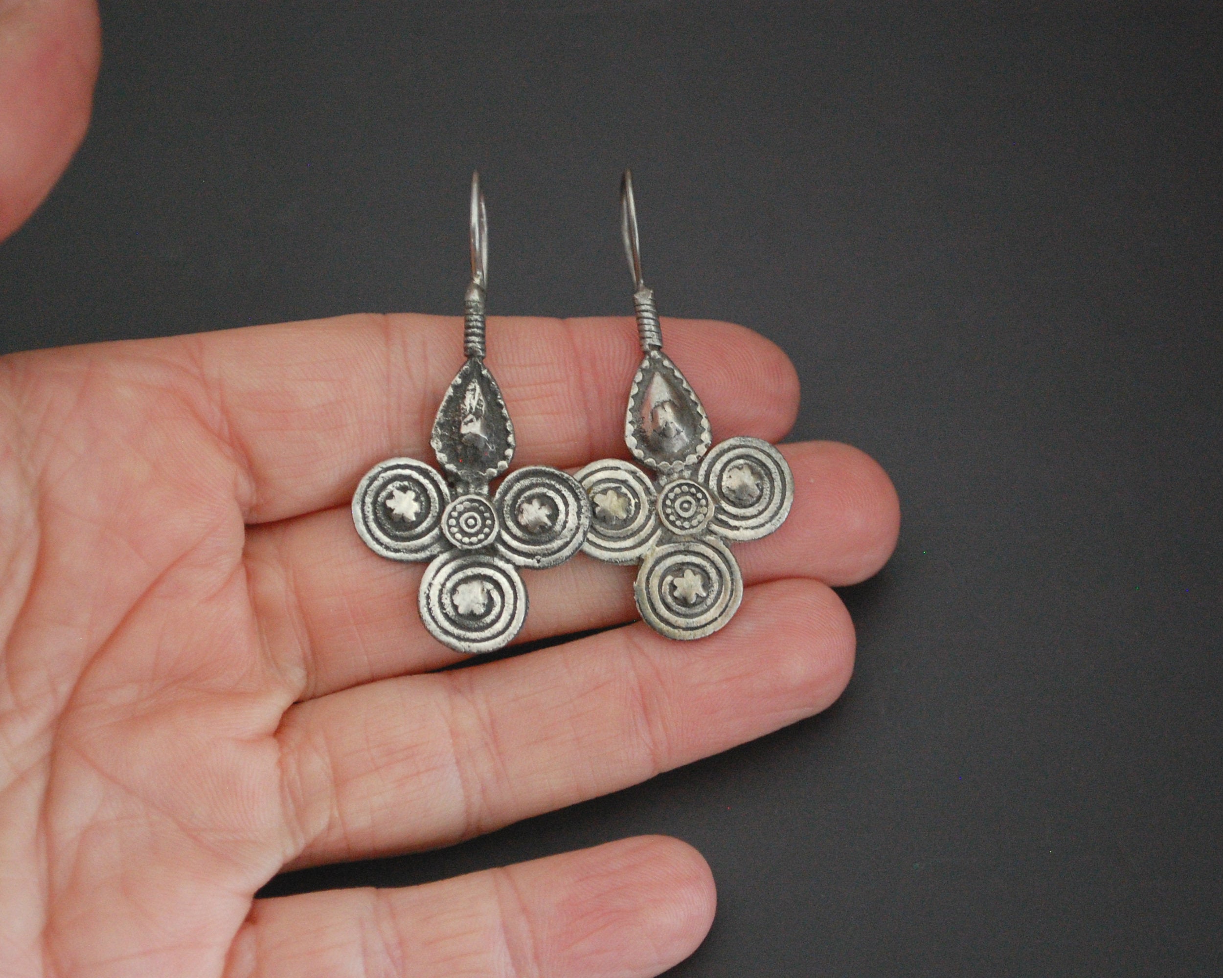 Vintage Afghani Silver Earrings