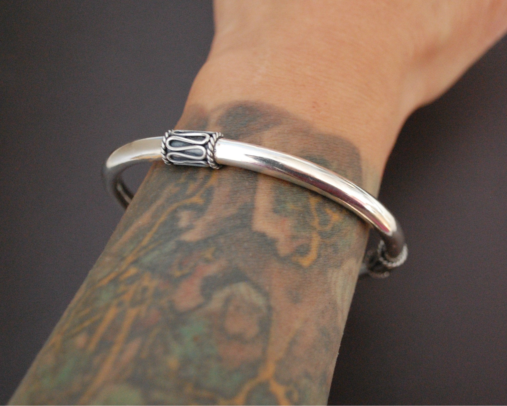 Balinese Sterling Silver Bangle Bracelet