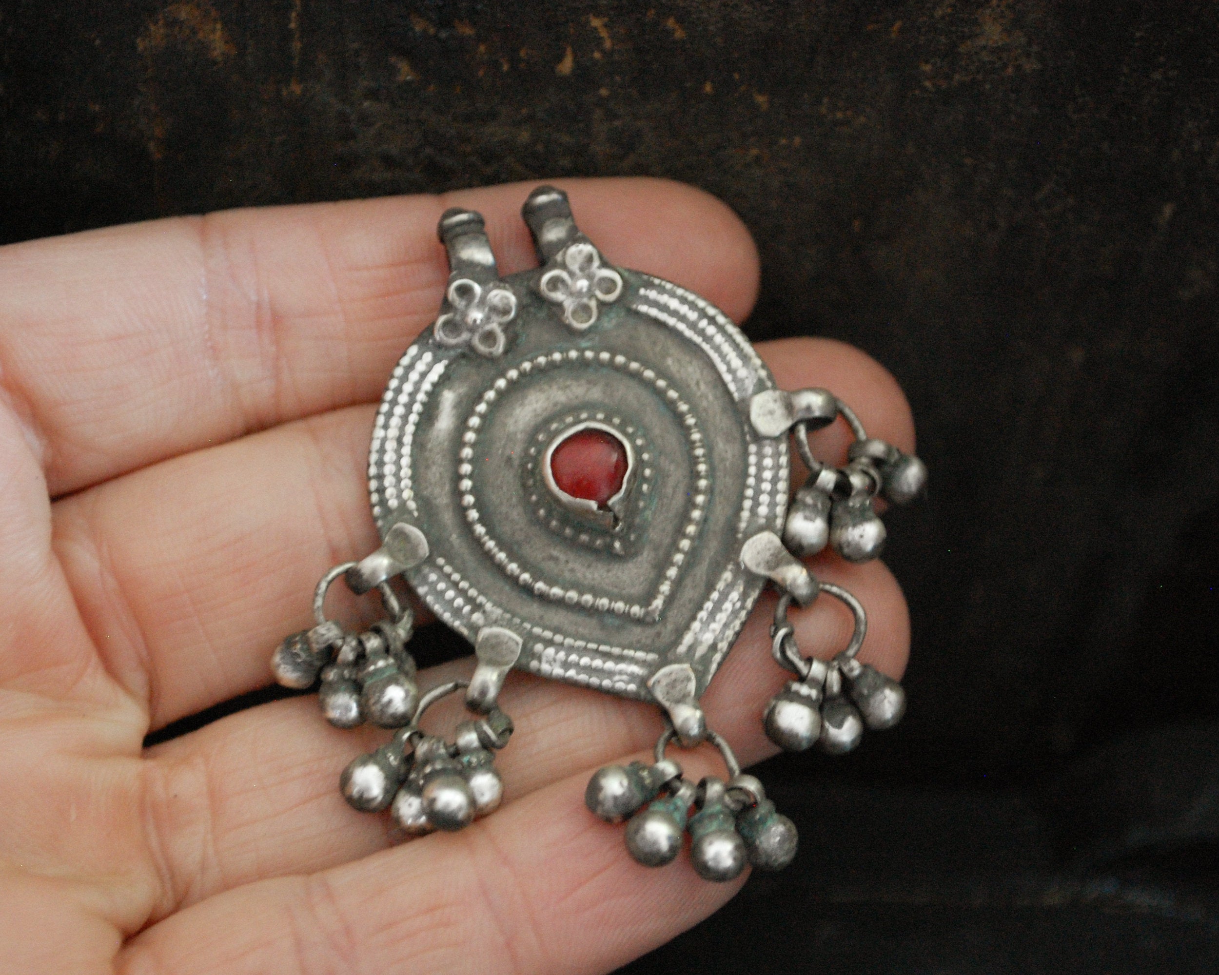 Rajasthani Silver Amulet with Bells