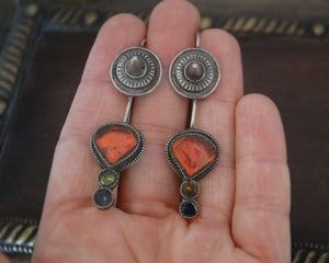 Old Gujarati Glass Spike Glass Earrings