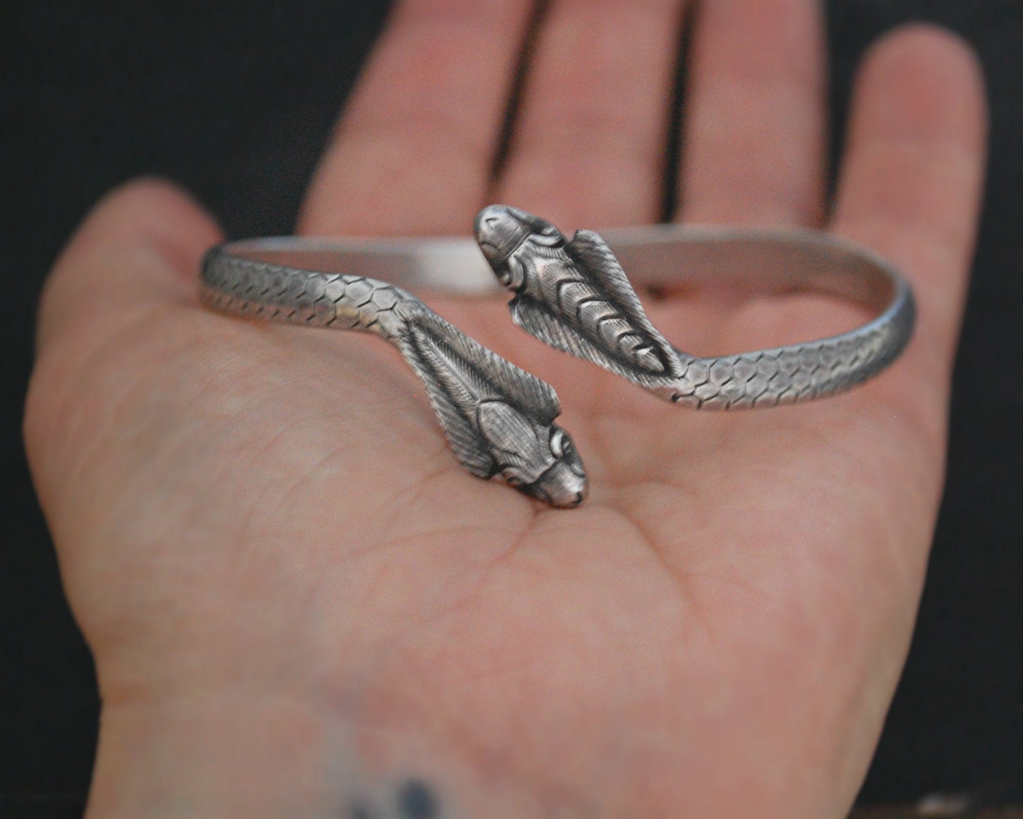 Vintage Sterling Silver Cobra Bracelet