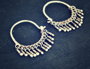 Afghani Hoop Earrings with Tassels