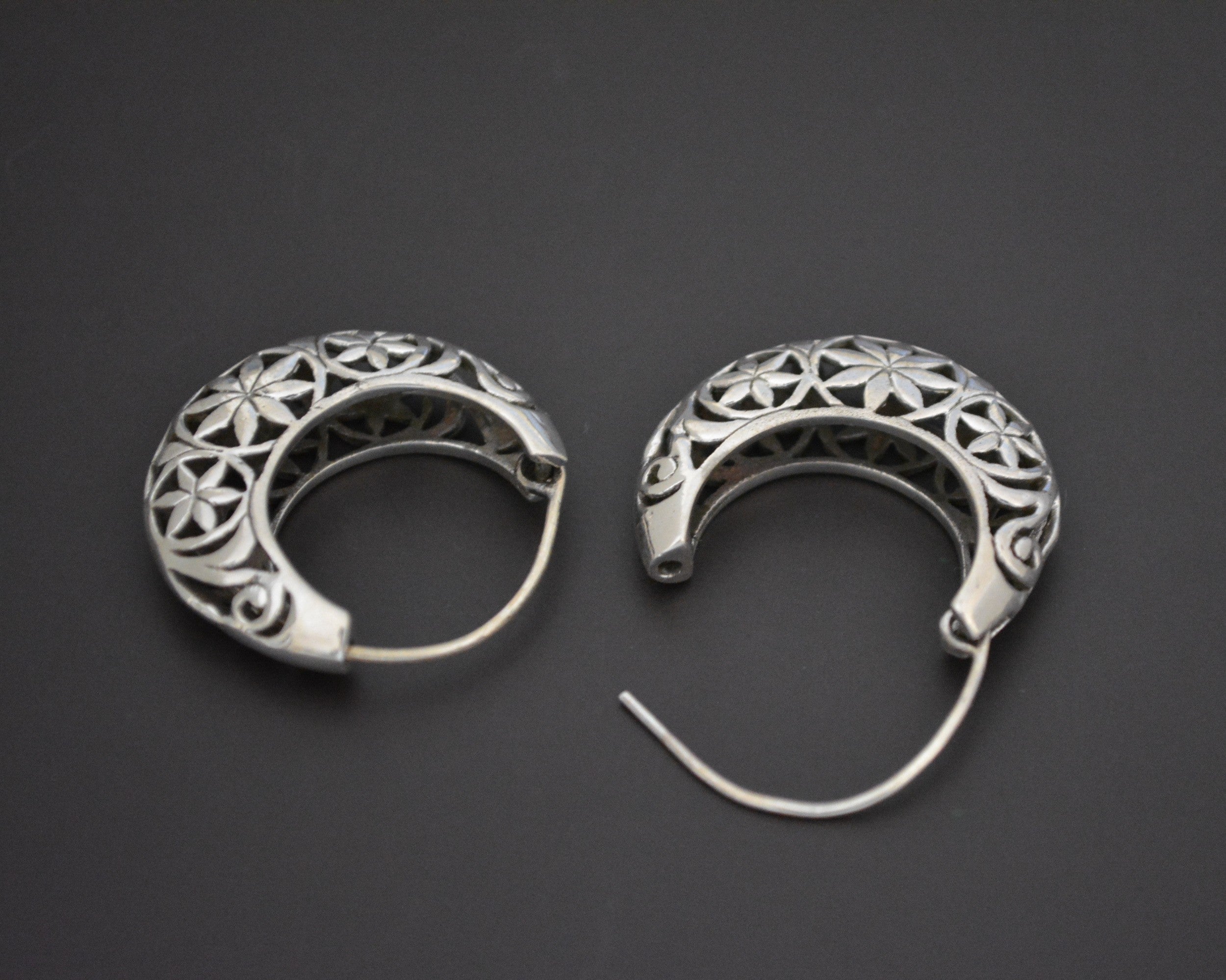 Ethnic Hoop Earrings with Cut Out Design