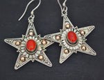 Carnelian Star Earrings from Bali