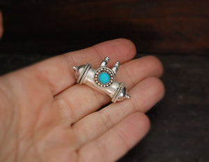 Turquoise Openable Box Pendant Amulet