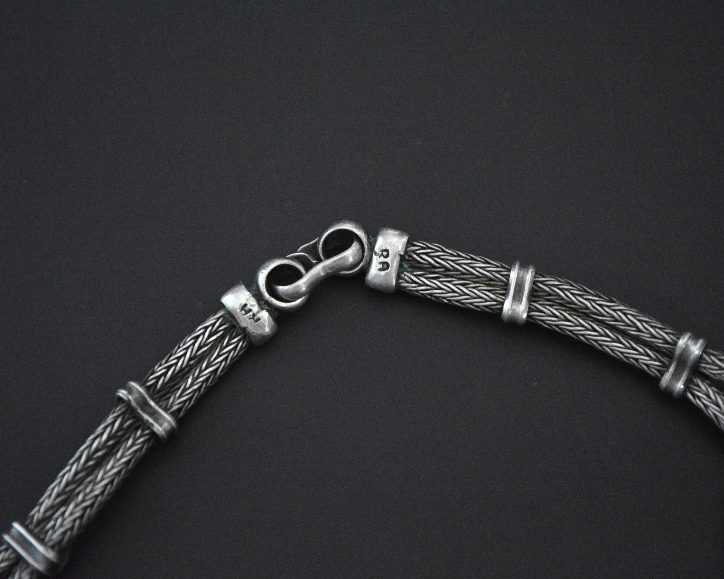 Short Indian Silver Choker Necklace