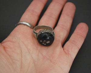 Yemeni Bedouin Black Coral Ring - Size 7.5