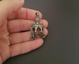 Yemeni Filigree Coral Pendant with Dangles